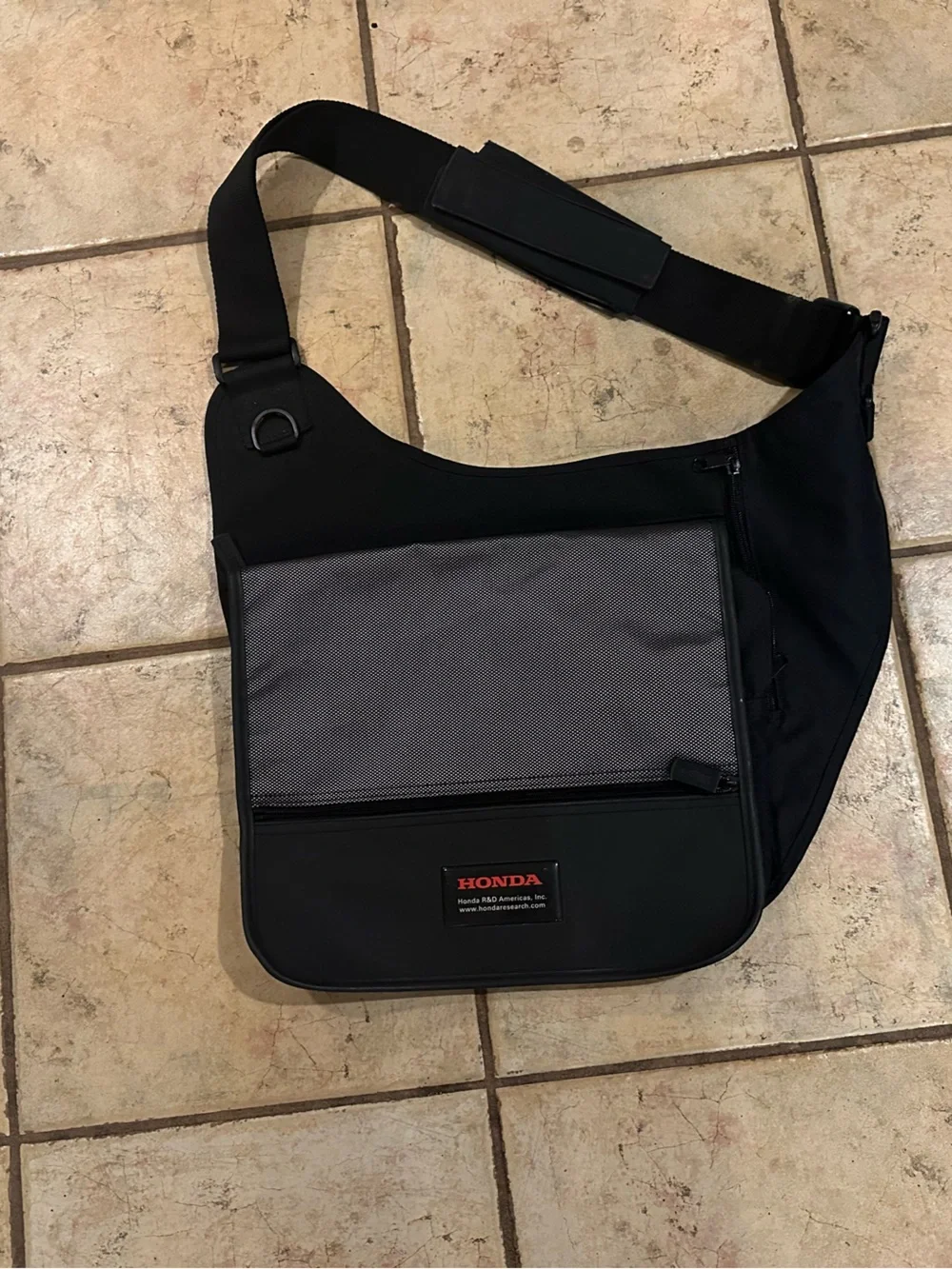 Honda Black and Gray Messenger Bag for Men
